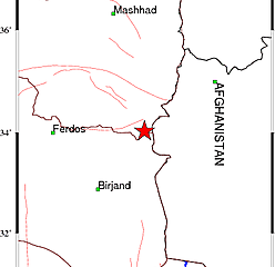 ۵.۸ دهم بزرگی زلزله سنگان که در قسمت هایی از خراسان جنوبی  احساس شده است