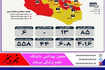 تعداد مبتلایان کرونا در خراسان جنوبی به ۶۰۸ نفر رسید