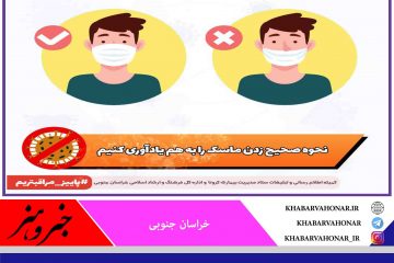 کرونا در کمین است ، از ماسک به صورت درست استفاده کنیم