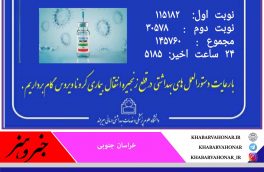 آخرین وضعیت واکسیناسیون  در خراسان جنوبی