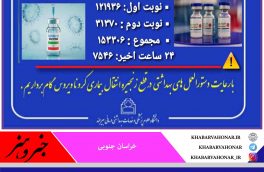 ? آخرین وضعیت واکسیناسیون کرونا در خراسان جنوبی