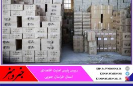 کشف ۱۱ هزار کارتن مواد خوراکی احتکار شده در بیرجند