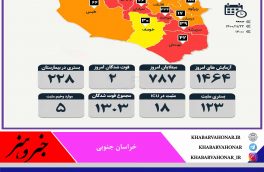 آمار روزانه مبتلایان به کرونا به تفکیک شهرستان های  خراسان جنوبی