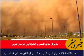 سالانه ۷۲۹ هزار تن گرد و غبار از کانون‌های خراسان جنوبی برمی‌خیزد