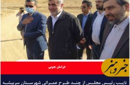 نایب رئیس مجلس از چند طرح عمرانی شهرستان سربیشه بازدید کرد