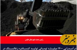درآمدزایی ۱۴۰۰ میلیارد تومانی تولید کنسانتره زغالسنگ در خراسان جنوبی