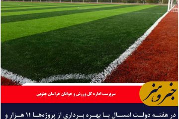 بیش از ۱۱ هزار مترمربع به سرانه ورزشی خراسان جنوبی افزوده می‌شود