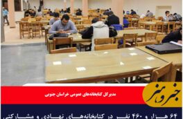 ۶۴ هزار و ۴۶۰ نفر در کتابخانه‌های نهادی و مشارکتی خراسان جنوبی عضو هستند