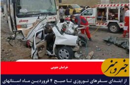 خراسان جنوبی در رتبه سوم در تعداد حوادث ترافیکی و فوتی های جاده ای نوروز