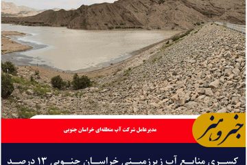 کسری منابع آب زیرزمینی خراسان جنوبی ۱۳ درصد افزایش یافت
