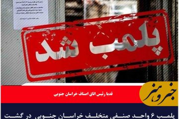 پلمب ۶ واحد صنفی متخلف خراسان جنوبی  در گشت‌های نظارتی