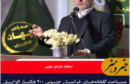 مساحت گلخانه‌های خراسان جنوبی ۲۰۰ هکتار افزایش یابد