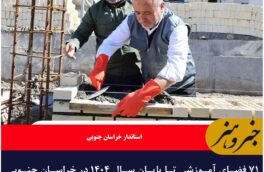 ۷۱ فضای آموزشی تا پایان سال ۱۴۰۴ در خراسان جنوبی به اتمام برسد