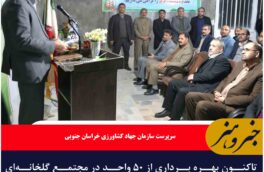 تاکنون بهره برداری از ۵۰ واحد در مجتمع گلخانه‌ای محمدیه