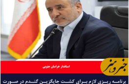برنامه ریزی لازم برای کشت جایگزین گندم در صورت نیاز انجام شود