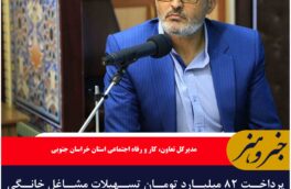 پرداخت ۸۲ میلیارد تومان تسهیلات مشاغل خانگی درخراسان جنوبی