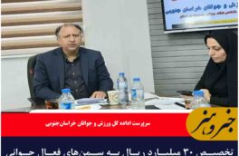 تخصیص ۳۰ میلیارد ریال به سمن‌های فعال جوانی جمعیت در خراسان جنوبی