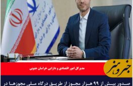 صدور بیش از ۹۹ هزار مجوز از طریق درگاه ملی مجوزها در خراسان جنوبی