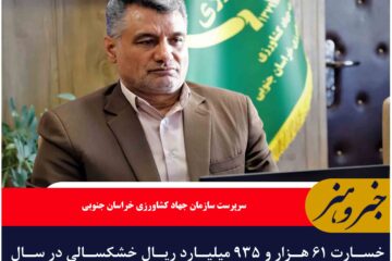 خسارت ۶۱ هزار و ۹۳۵ میلیارد ریال خشکسالی در سال زراعی جاری به بخش کشاورزی خراسان جنوبی