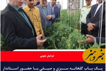 یک واحد گلخانه در سربیشه به بهره‌برداری رسید