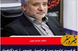 ظرفیت تولید برق خراسان جنوبی از نیروگاه‌های مختلف ۶۵۳ مگاوات است