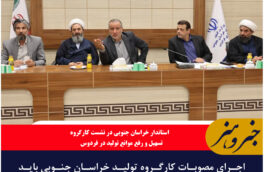 اجرای مصوبات کارگروه تولید خراسان جنوبی باید به اقدام عملی منجر شود