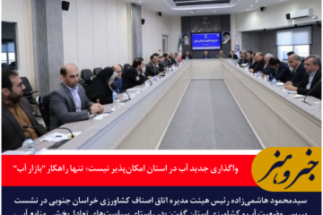 واگذاری جدید آب در خراسان جنوبی امکان‌پذیر نیست؛ تنها راهکار “بازار آب”