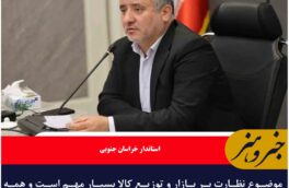 موضوع نظارت بر بازار و توزیع کالا بسیار مهم است