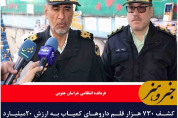 کشف ۷۳۰ هزار قلم داروهای کمیاب به ارزش ۲۰میلیارد تومان در خراسان جنوبی