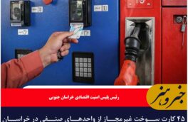 ۴۵ کارت سوخت غیرمجاز از واحدهای صنفی در خراسان جنوبی کشف شد