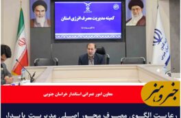 رعایت الگوی مصرف محور اصلی مدیریت پایدار انرژی درخراسان جنوبی است