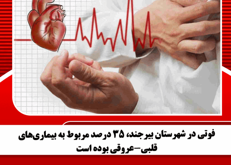 فوتی در شهرستان بیرجند، ۳۵ درصد مربوط به بیماری‌های قلبی-عروقی بوده است